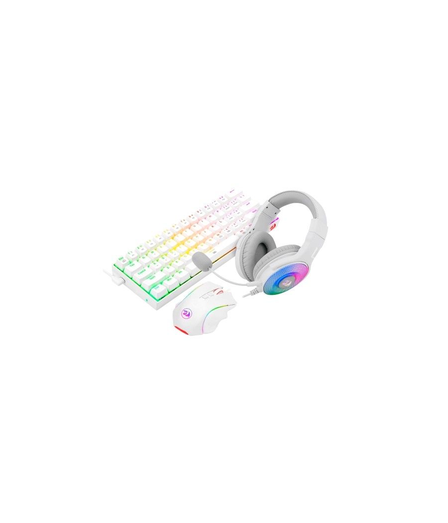Redragon - combo teclado+ratón+auricular k630rgbw+m607w+h350rgb-1-w blanco español - Imagen 1