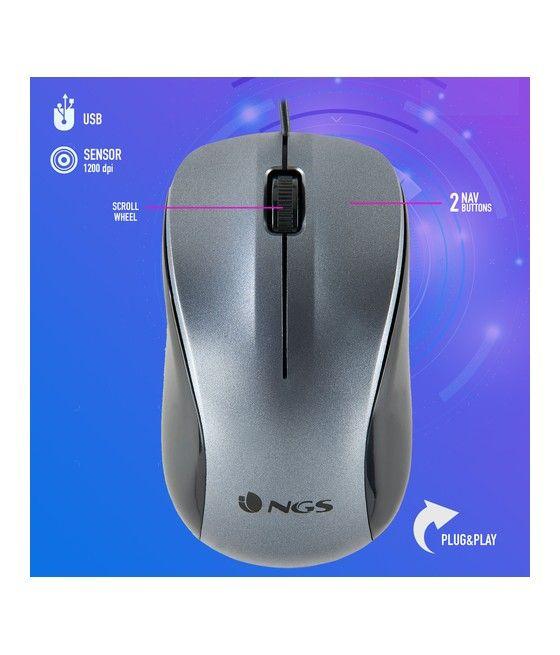 NGS CREW ratón Ambidextro USB tipo A Óptico 1200 DPI - Imagen 7