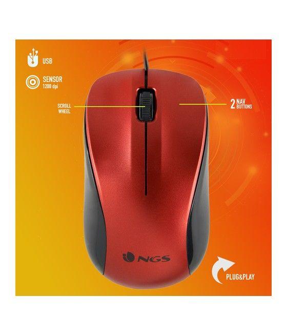 NGS CREW ratón Ambidextro USB tipo A Óptico 1200 DPI - Imagen 6