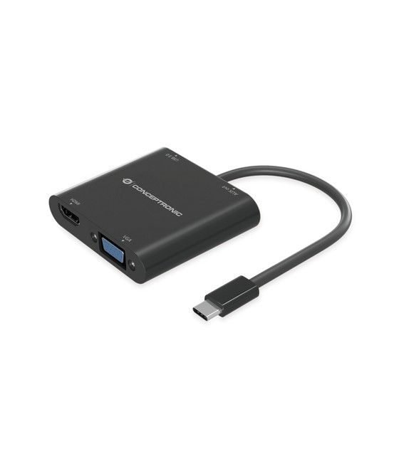Conceptronic DONN09B adaptador de cable de vídeo 0,2 m USB Tipo C Negro - Imagen 1
