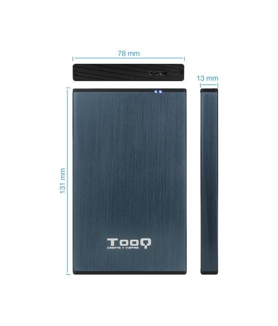 TooQ TQE-2527PB caja para disco duro externo Caja de disco duro (HDD) Negro, Marina 2.5" - Imagen 4