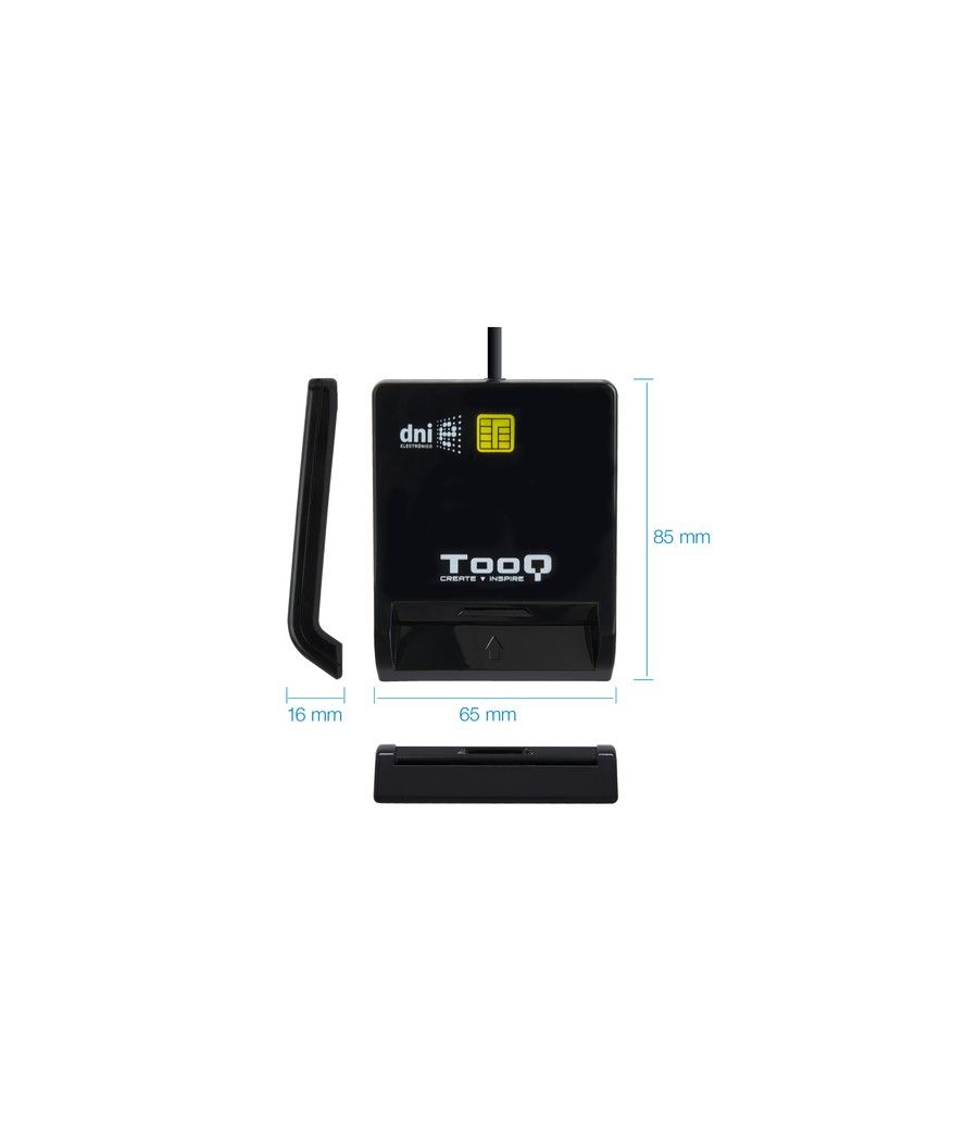 Tooq Lector de tarjetas DNIE SIM USB-C negro - Imagen 2