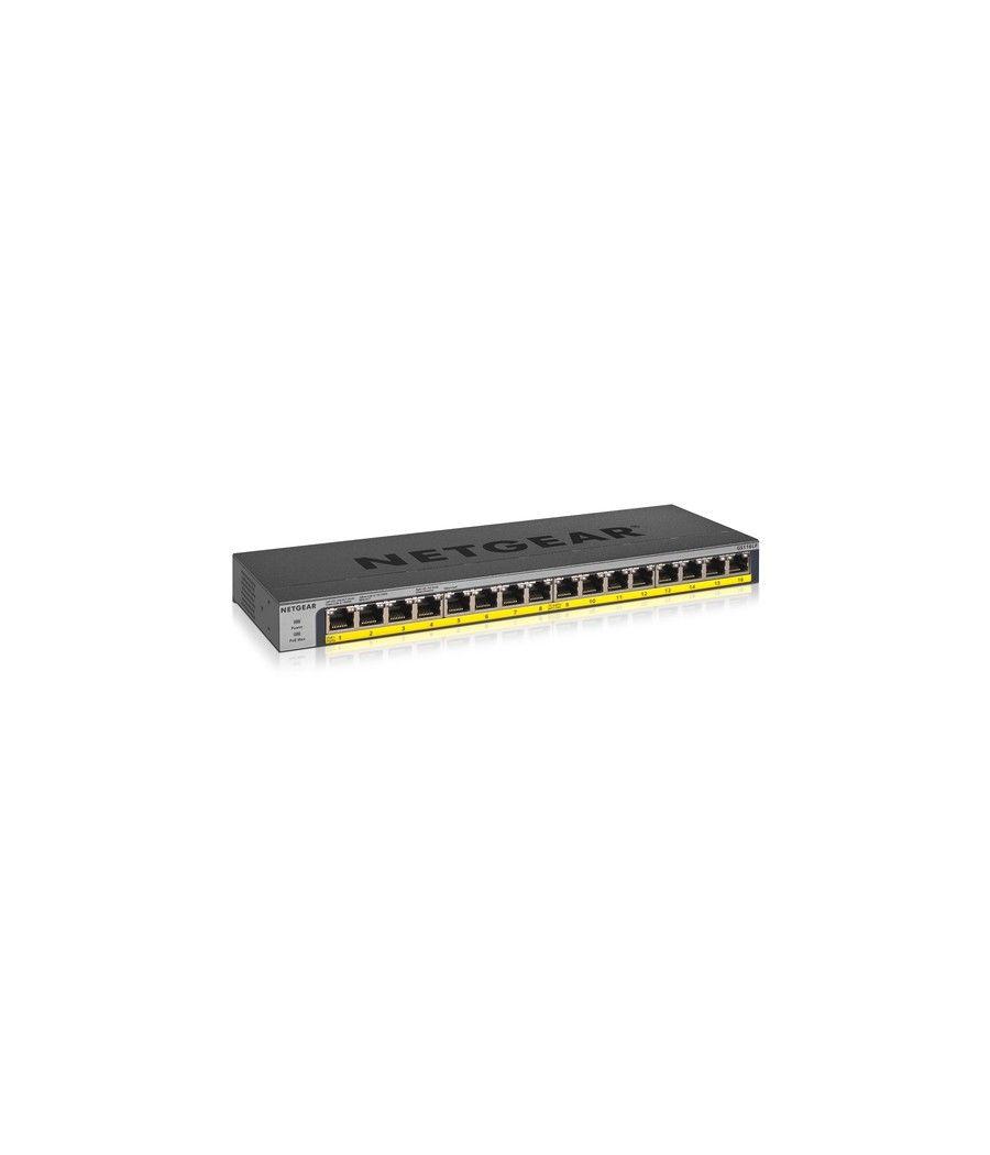 Netgear GS116LP No administrado Gigabit Ethernet (10/100/1000) Energía sobre Ethernet (PoE) Negro - Imagen 1