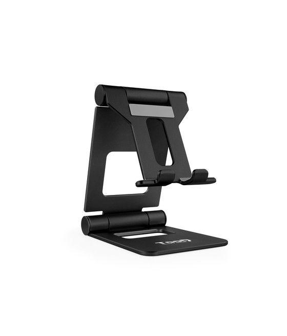 TooQ Soporte de sobremesa ajustable para teléfono / tablet hasta 10”, Negro - Imagen 1