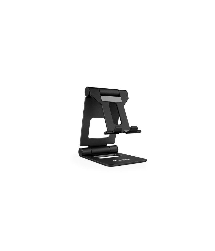 TooQ Soporte de sobremesa ajustable para teléfono / tablet hasta 10”, Negro - Imagen 1