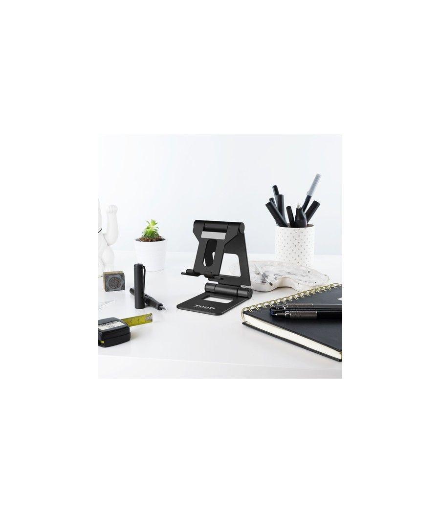 TooQ Soporte de sobremesa ajustable para teléfono / tablet hasta 10”, Negro - Imagen 8