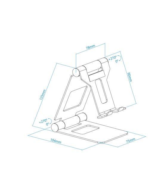 TooQ Soporte de sobremesa ajustable para teléfono / tablet hasta 10”, Negro - Imagen 11