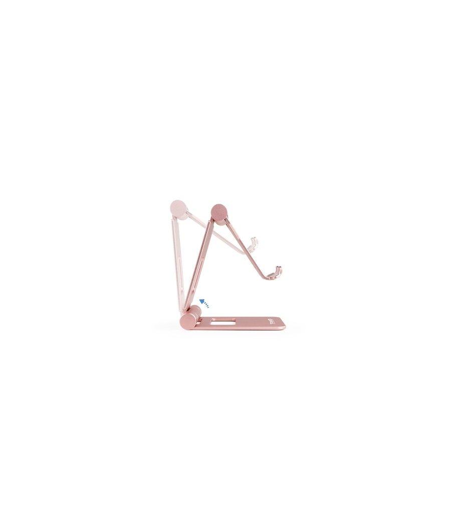 TooQ Soporte de sobremesa ajustable para teléfono / tablet hasta 10”, Rosa Velvet - Imagen 5
