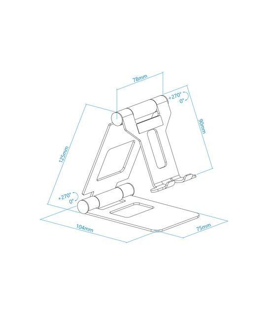 TooQ Soporte de sobremesa ajustable para teléfono / tablet hasta 10”, Rosa Velvet - Imagen 11