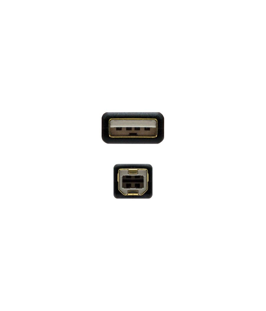 Nanocable 10.01.1202 cable USB 2 m USB 2.0 USB A USB B Negro - Imagen 3