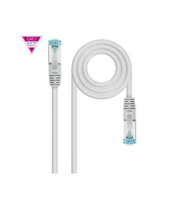 Nanocable Cable de Red Cat.7 600MHZ LSZH SFTP PIMF AWG26, Gris, 30 cm - Imagen 1