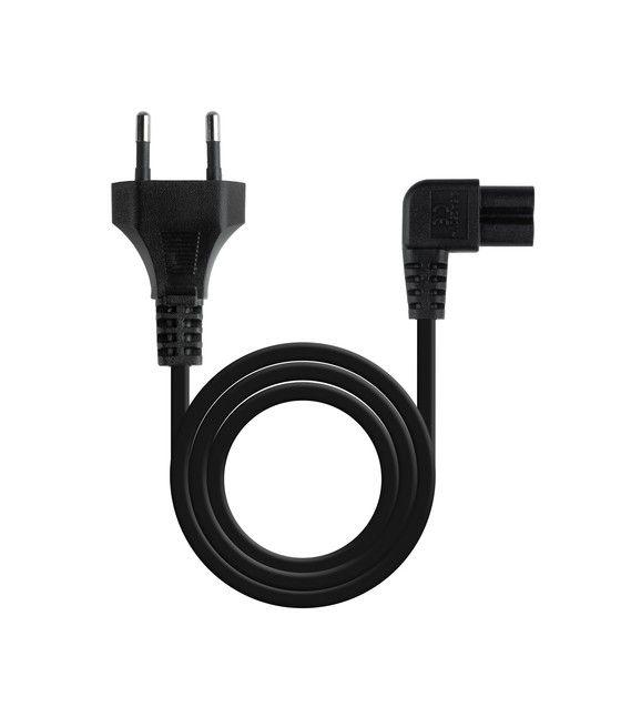 TooQ Cable de Alimentación Acodado CEE7/16/M-C7/H, Negro, 3 m - Imagen 1