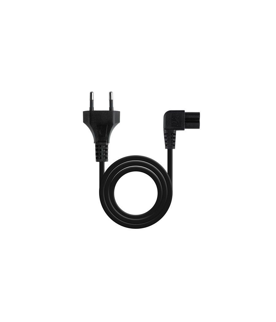 TooQ Cable de Alimentación Acodado CEE7/16/M-C7/H, Negro, 3 m - Imagen 1