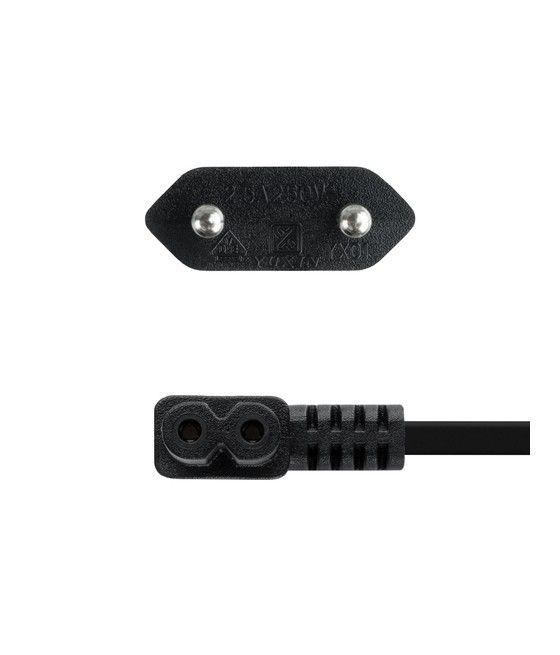 TooQ Cable de Alimentación Acodado CEE7/16/M-C7/H, Negro, 3 m - Imagen 3