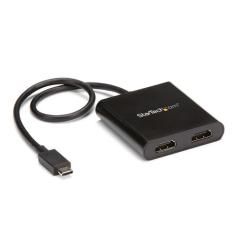 StarTech.com Divisor Splitter MST USB-C a HDMI de 2 Puertos - Multiplicador MST USB Tipo C compatible con Thunderbolt 3 - Imagen