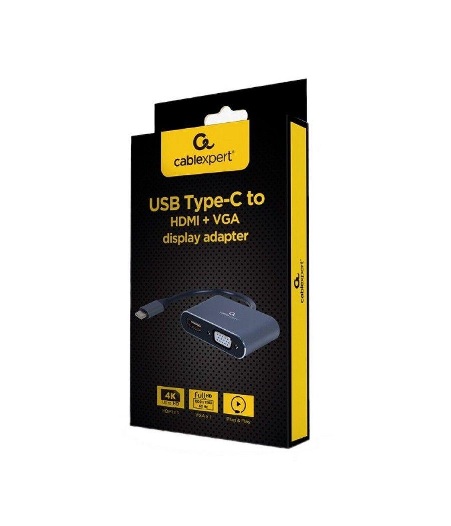 Gembird Adaptador USB Type-C a HDMI /VGA Gris - Imagen 2