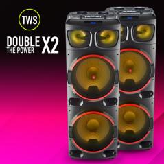 Ngs - altavoz dj premium speaker wild dub 3 - 1200w - doble subwoofer 15" - bluetooth y tws - usb/microsd/auxin - Imagen 9