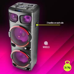 Ngs - altavoz dj premium speaker wild dub 3 - 1200w - doble subwoofer 15" - bluetooth y tws - usb/microsd/auxin - Imagen 11