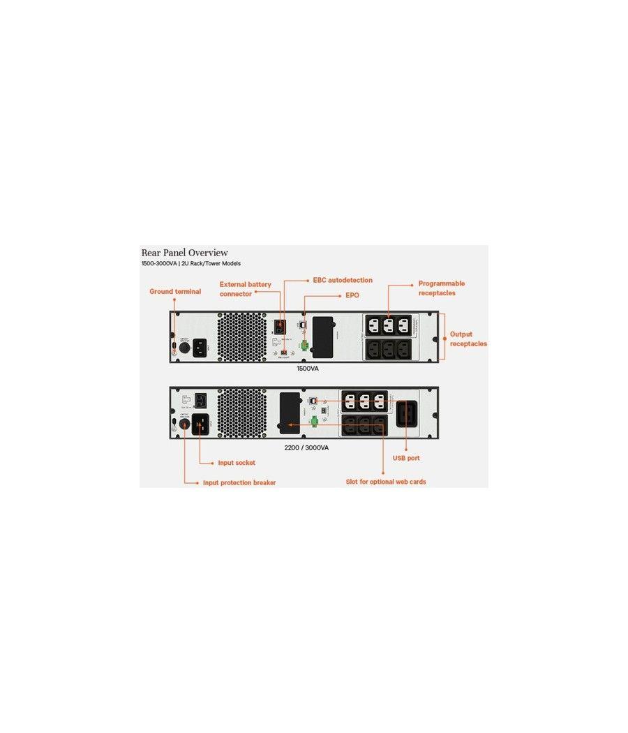 Vertiv SAI Liebert EDGE de 3000 VA 2700 W line interactive de montaje en torre/rack AVR - Imagen 4