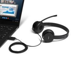 Lenovo 4XD0X88524 auricular y casco Auriculares Alámbrico Diadema Oficina/Centro de llamadas Negro - Imagen 3