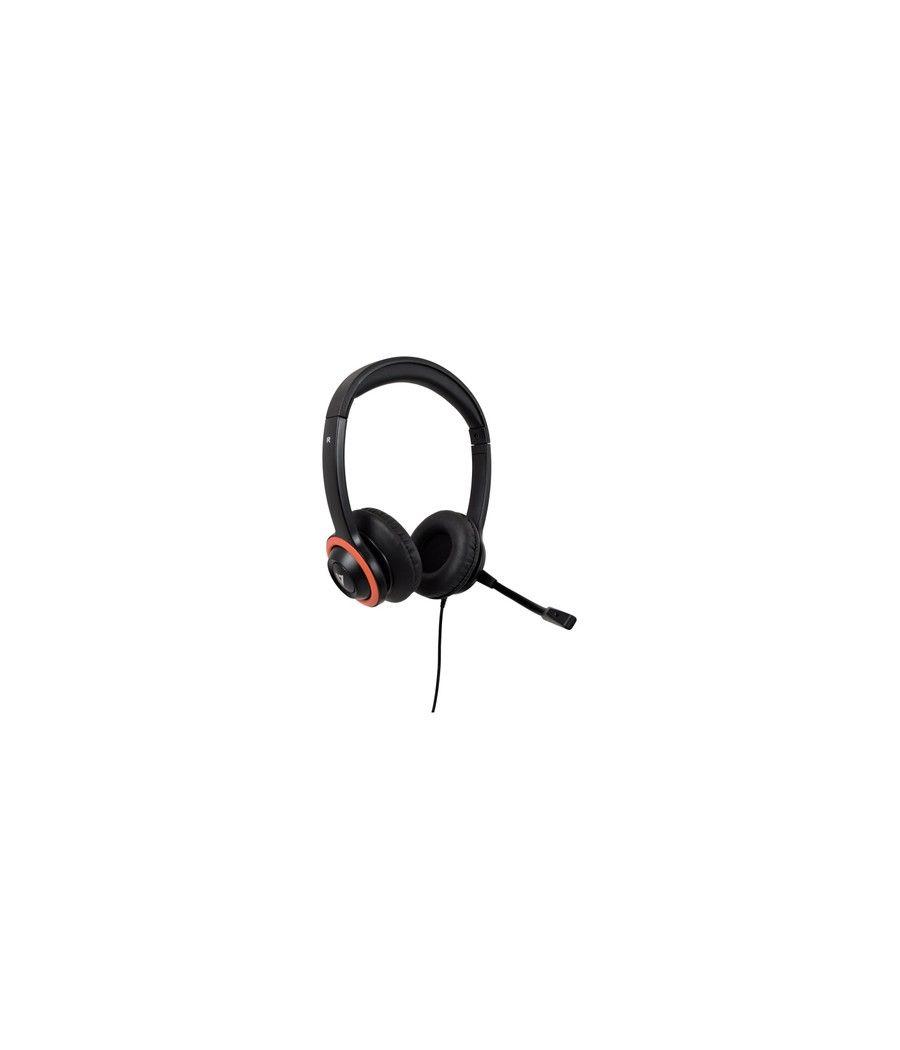 V7 Auriculares Safesound Education k-12 con micrófono, volumen limitado, antimicrobiano, cable de 2 m, 3,5 mm, ordenador portáti