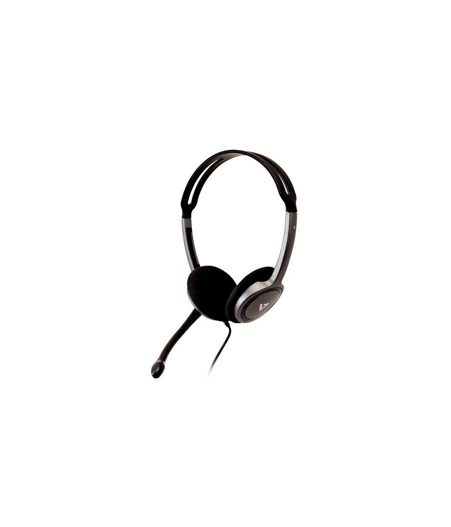 V7 HA212-2EP auricular y casco Auriculares Alámbrico Diadema Llamadas/Música Negro, Plata - Imagen 1