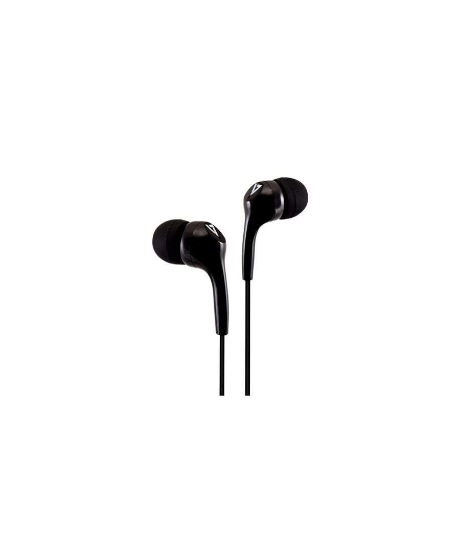 V7 Auriculares internos estéreo, ligeros, aislamiento de ruido para utilizar dentro del oído, 3,5 mm, negro - Imagen 1
