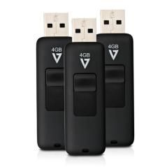 V7 VF24GAR-3PK-3E unidad flash USB 4 GB USB tipo A 2.0 Negro - Imagen 1