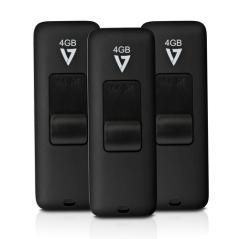 V7 VF24GAR-3PK-3E unidad flash USB 4 GB USB tipo A 2.0 Negro