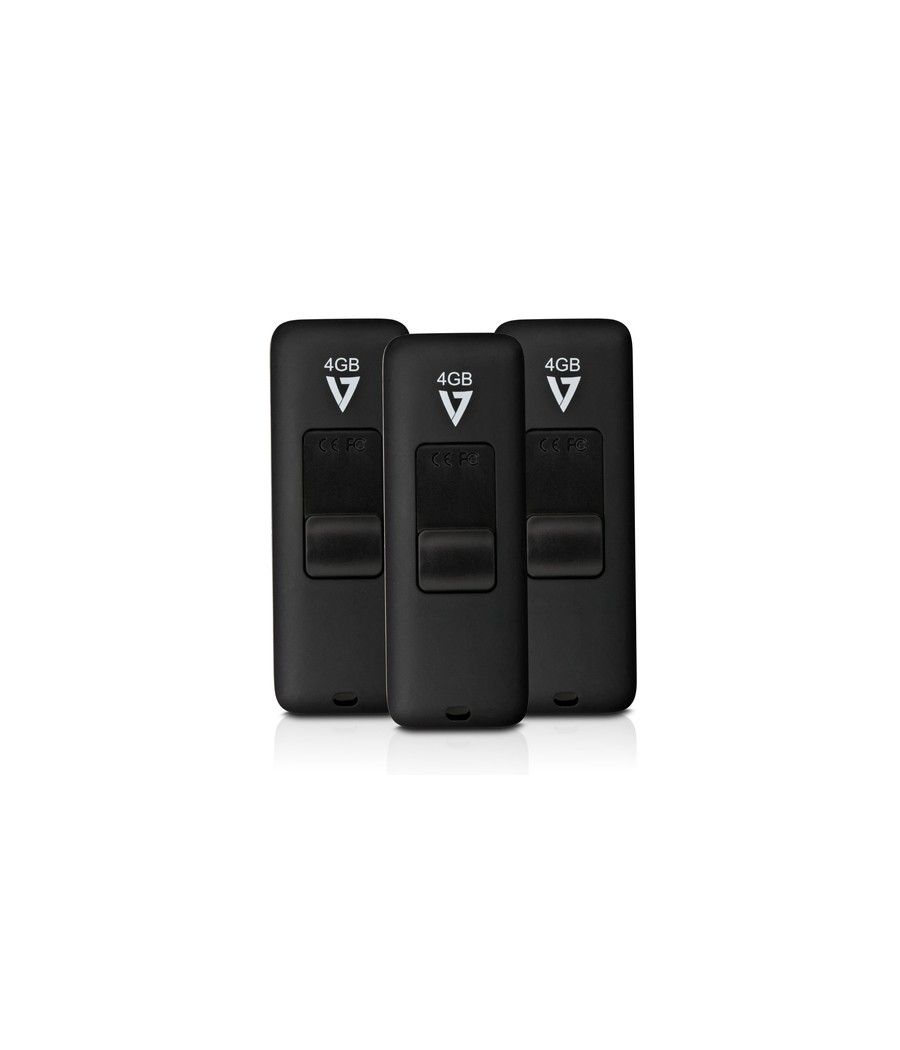 V7 VF24GAR-3PK-3E unidad flash USB 4 GB USB tipo A 2.0 Negro - Imagen 2