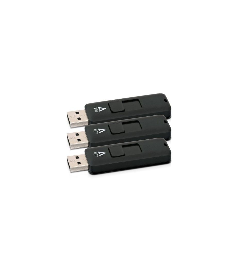 V7 VF24GAR-3PK-3E unidad flash USB 4 GB USB tipo A 2.0 Negro - Imagen 3