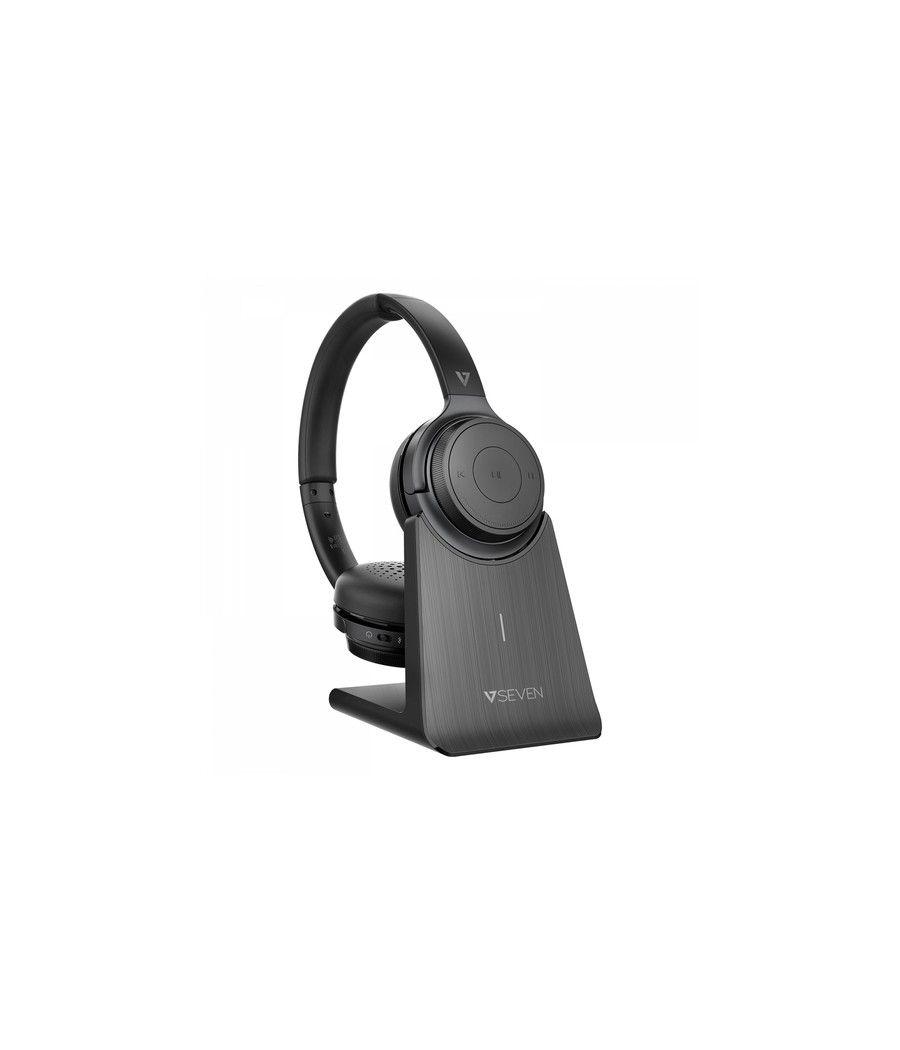 V7 HB600S auricular y casco Auriculares Inalámbrico Diadema Llamadas/Música USB Tipo C Bluetooth Base de carga Negro - Imagen 2