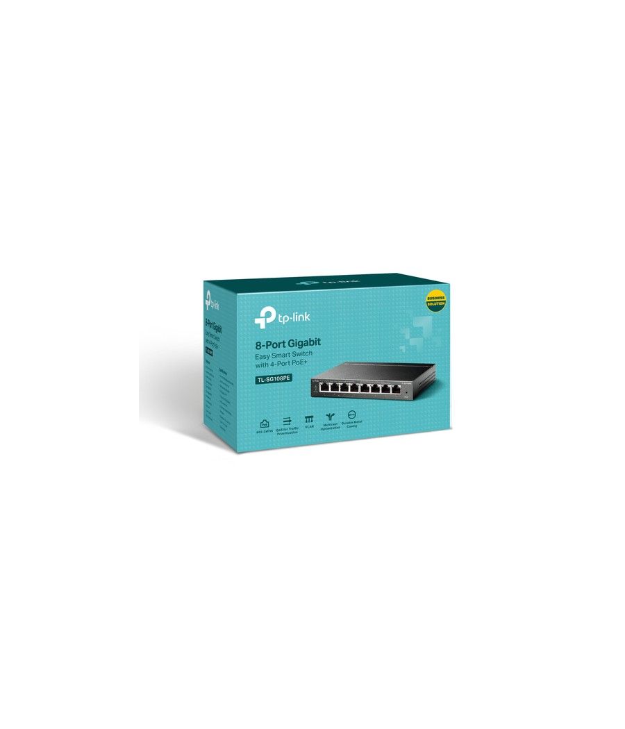TP-LINK TL-SG108PE switch No administrado Gigabit Ethernet (10/100/1000) Energía sobre Ethernet (PoE) Negro - Imagen 3