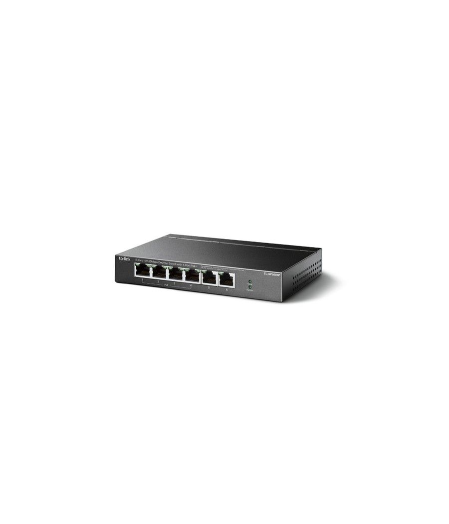 TP-LINK TL-SF1006P switch Fast Ethernet (10/100) Energía sobre Ethernet (PoE) Negro - Imagen 2