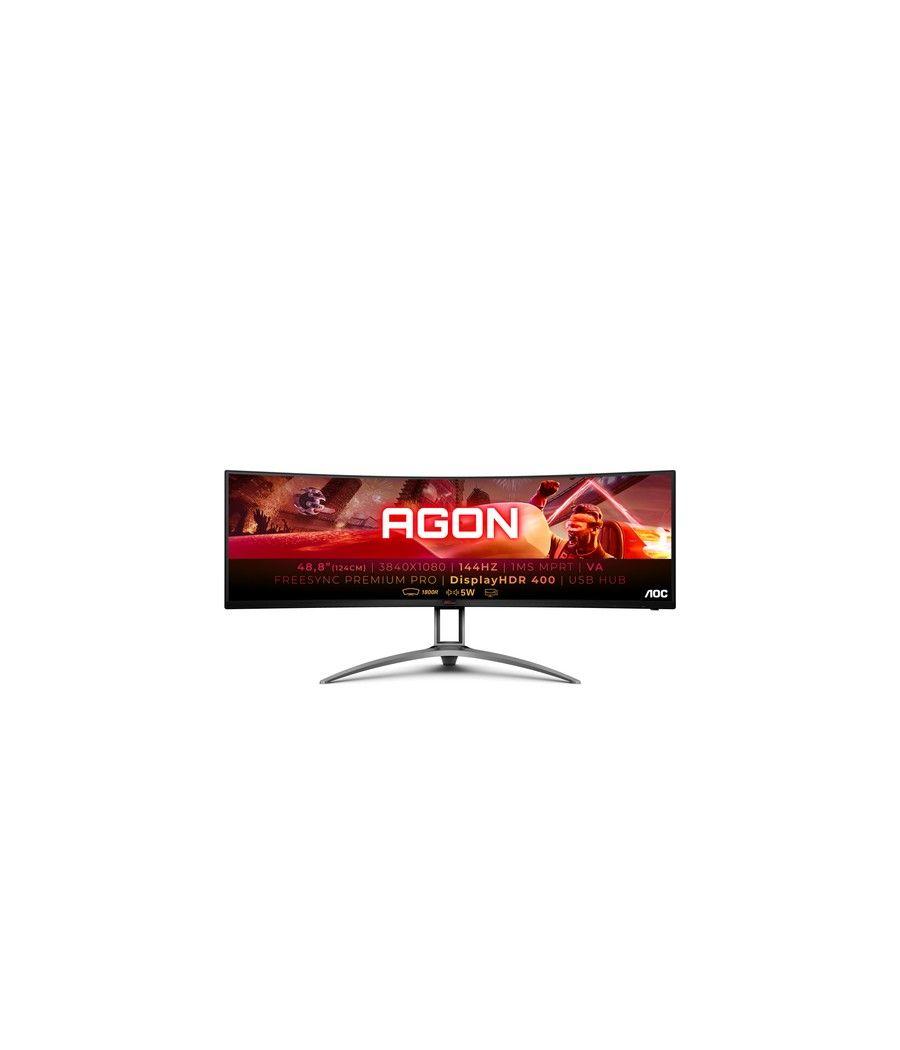 Monitor gaming curvo ultrapanorámico aoc ag493qcx 48.8'/ dual full hd/ multimedia/ negro - Imagen 1