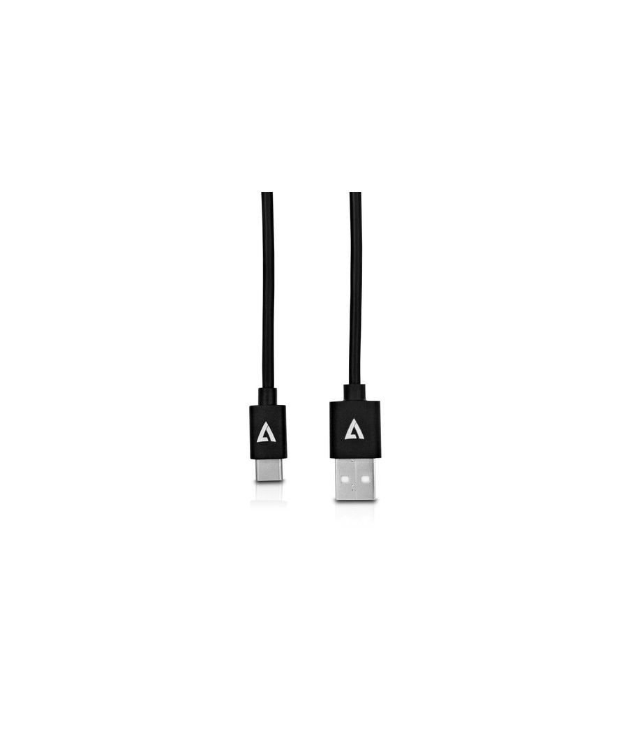V7 Cable USB negro con conector USB 2.0 A macho a USB-C macho 2m 6.6ft - Imagen 1