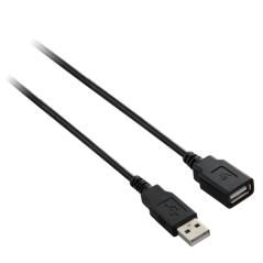 V7 Cable de extensión USB negro con conector USB 2.0 A hembra a USB 2.0 A macho 1.8m 6ft - Imagen 1