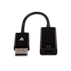 V7 Adattatore video nero da DisplayPort maschio a HDMI femmina slim - Imagen 1