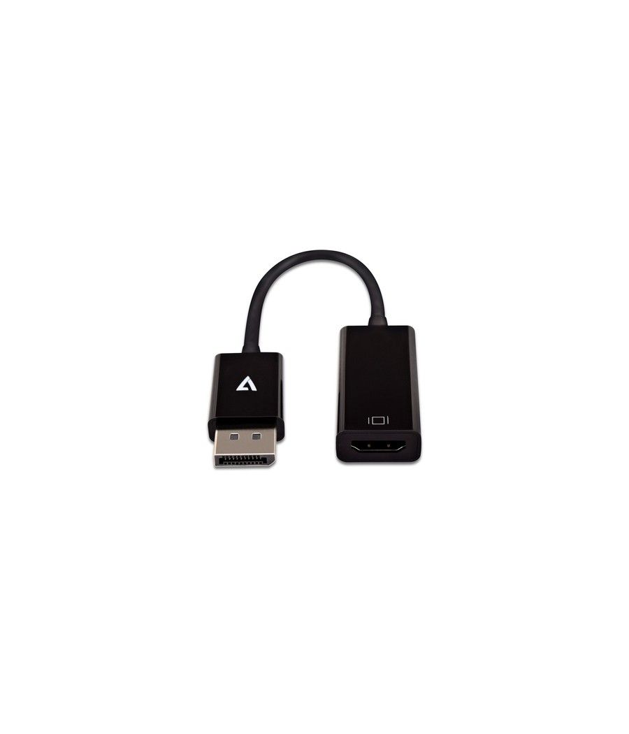 V7 Adattatore video nero da DisplayPort maschio a HDMI femmina slim - Imagen 1