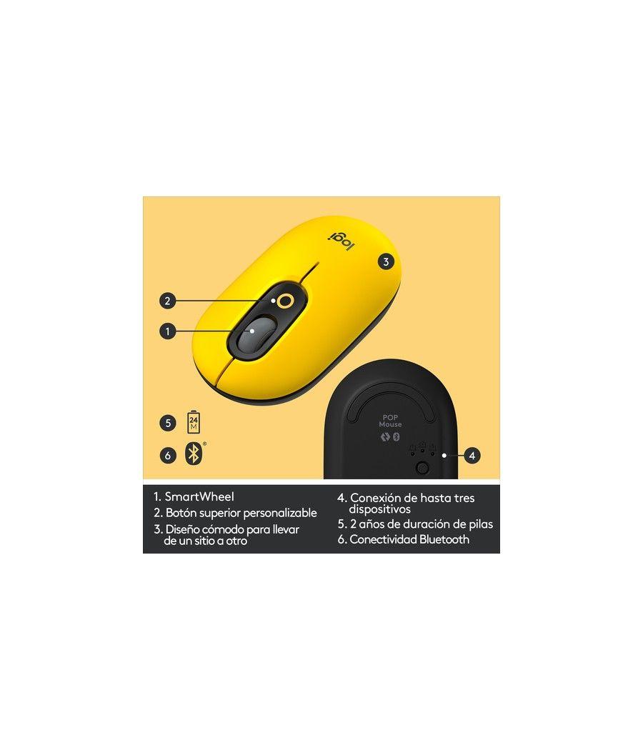 Logitech POP Mouse with emoji ratón Ambidextro RF inalámbrica + Bluetooth Óptico 4000 DPI - Imagen 5