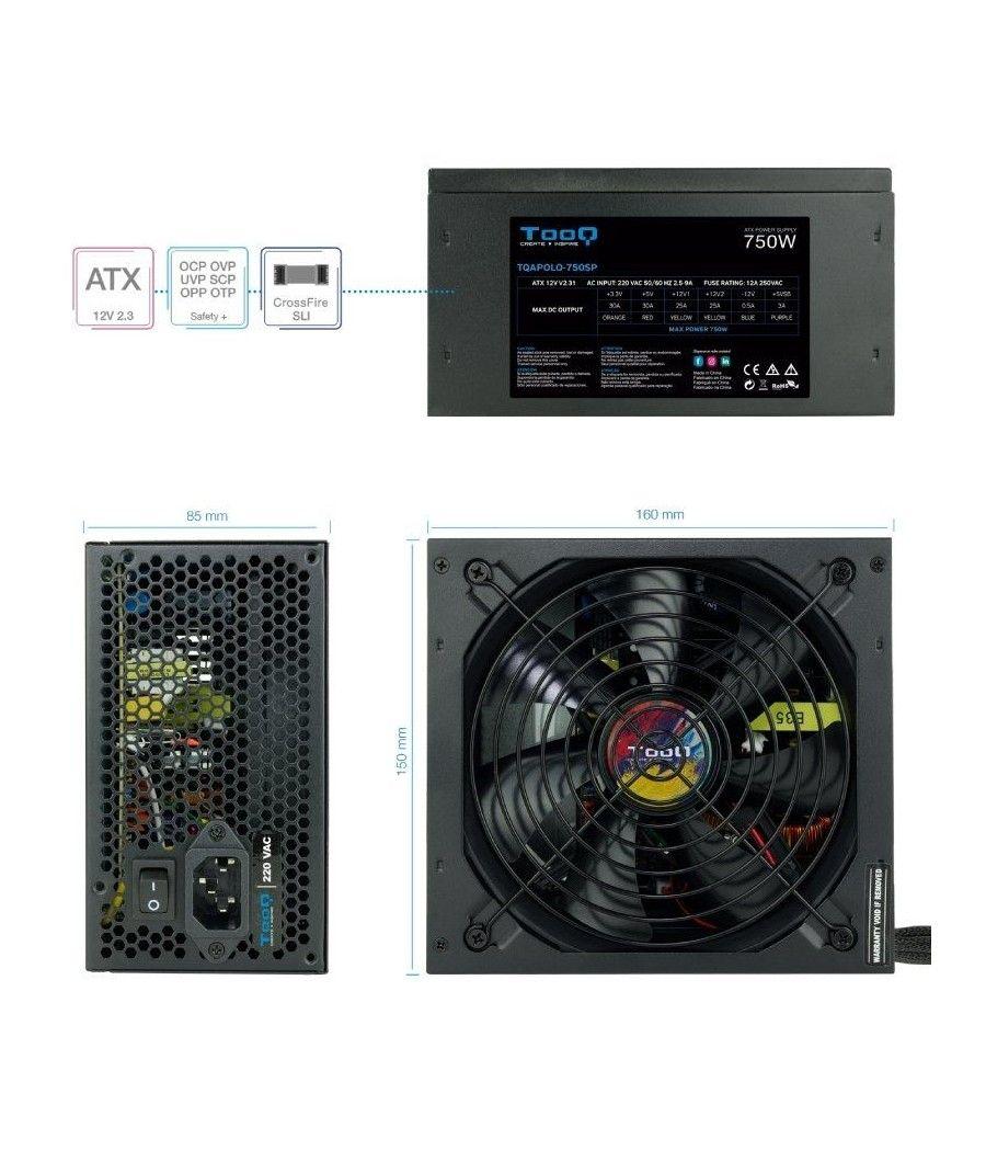 Fuente de alimentación tooq tqapolo-750sp/ 750w/ ventilador 14cm - Imagen 4