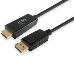 Cable displayport equip a hdmi macho - macho 2m negro - Imagen 1