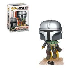 Funko pop star wars the mandalorian mandalorian volando con jet & baby yoda 50959 - Imagen 1