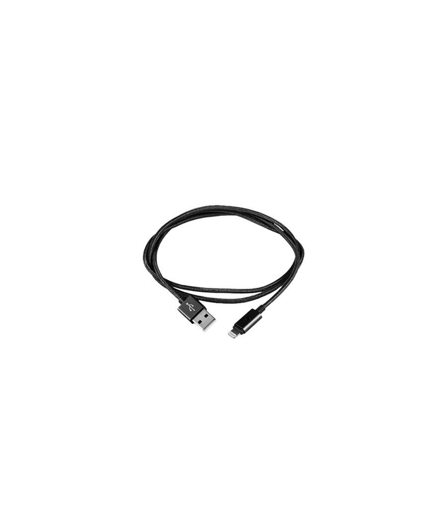 Cable silver ht usb -  lightning mfi led luxury -  macho - macho -  1m -   gris oscuro - Imagen 1