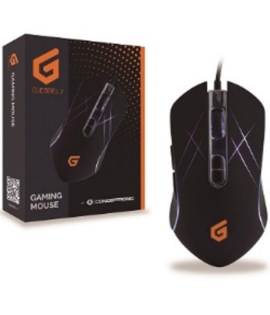 Mouse raton gaming conceptronic djebbel01b usb - 3200dpi - iluminacion led - cable usb trenzado 1.6m - Imagen 1