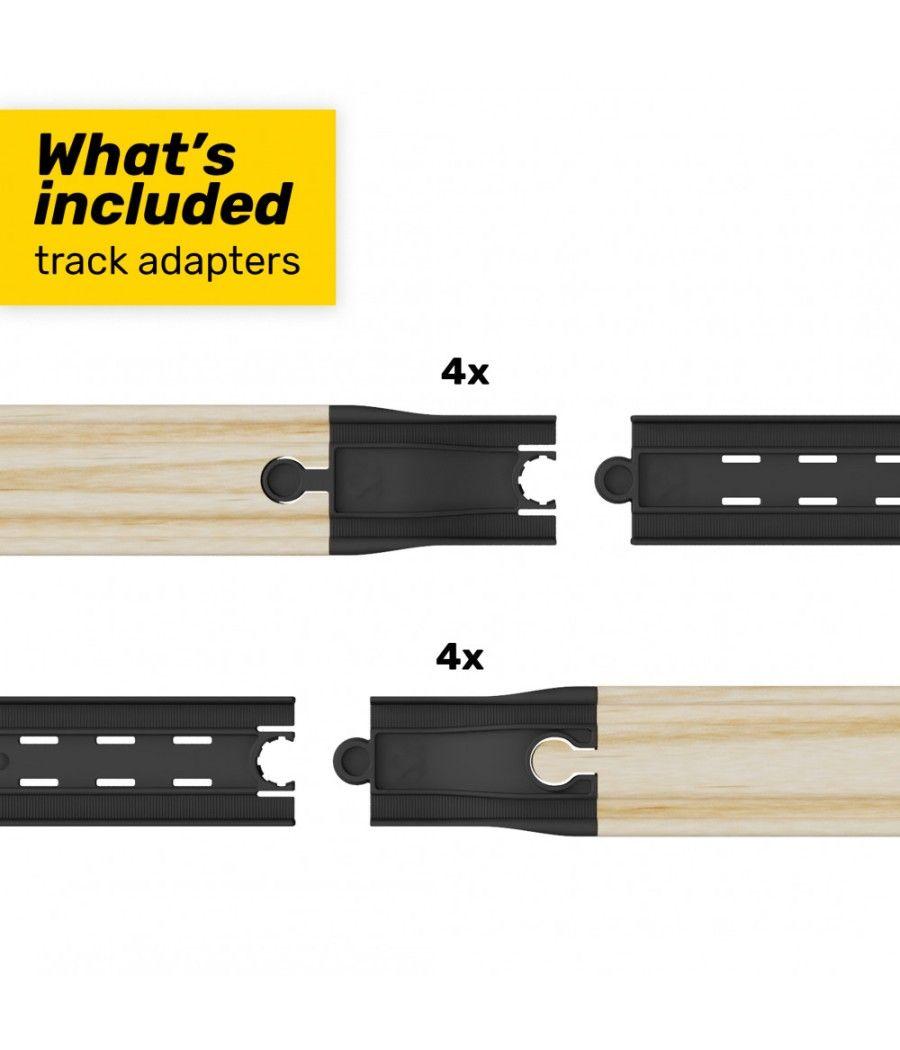 Complemento intelino adaptadores de pistas de madera tren intelino robot - Imagen 1