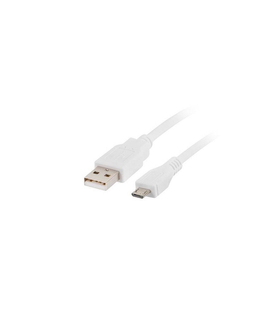 Cable usb lanberg 2.0 macho -  micro usb macho 1.8m blanco - Imagen 1