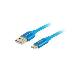 Cable usb lanberg 2.0 macho - usb tipo c macho quick charge 3.0 1m azul - Imagen 1