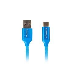 Cable usb lanberg 2.0 macho - usb tipo c macho quick charge 3.0 1.8m azul - Imagen 1