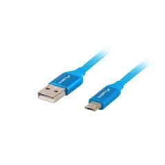 Cable usb lanberg 2.0 macho - micro usb macho quick charge 3.0 1m azul - Imagen 1